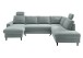 Wohnlandschaft >Pris< U-Form, Funktionen, cord aqua - 153x305x75x200 (LxBxHxT)