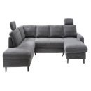 Wohnlandschaft >Pris< U-Form, Funktionen, cord grau...
