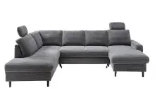 Wohnlandschaft >Pris< U-Form, Funktionen, cord grau...