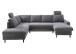 Wohnlandschaft >Pris< U-Form, Funktionen, cord grau - 153x305x75x200 (LxBxHxT)
