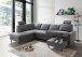 Wohnlandschaft >Pris< U-Form, Funktionen, cord grau - 153x305x75x200 (LxBxHxT)