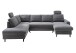 Wohnlandschaft >Pris< U-Form, Funktionen, cord grau - 153x305x75x200 (LxBxHxT)
