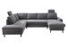 Wohnlandschaft >Pris< U-Form, Funktionen, cord grau - 153x305x75x200 (LxBxHxT)