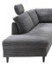 Wohnlandschaft >Pris< U-Form, Funktionen, cord grau - 153x305x75x200 (LxBxHxT)
