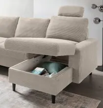 Wohnlandschaft >Pris< U-Form, Funktionen, cord...