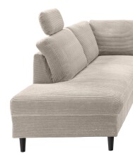 Wohnlandschaft >Pris< U-Form, Funktionen, cord beige - 153x305x75x200 (LxBxHxT)