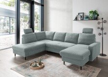 Wohnlandschaft >Pris< U-Form, Funktionen, cord aqua...