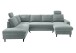 Wohnlandschaft >Pris< U-Form, Funktionen, cord aqua - 153x305x75x200 (LxBxHxT)