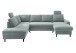 Wohnlandschaft >Pris< U-Form, Funktionen, cord aqua - 153x305x75x200 (LxBxHxT)