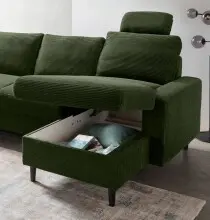 Wohnlandschaft >Pris< U-Form, Funktionen, cord...