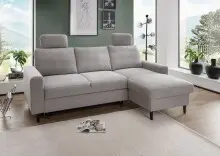 Ecksofa >Pris< Schlaffunktion, Stauraum, grau -...