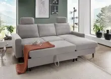Ecksofa >Pris< Schlaffunktion, Stauraum, grau -...