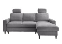 Ecksofa >Pris< Schlaffunktion, Stauraum, dunkelgrau - 234x88x147 (BxHxT)