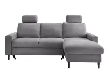 Ecksofa >Pris< Schlaffunktion, Stauraum, dunkelgrau...