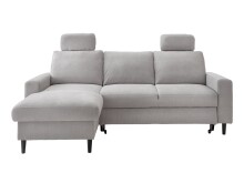 Ecksofa >Pris< Schlaffunktion, Stauraum, grau - 234x88x147 (BxHxT)