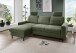 Ecksofa >Pris< Schlaffunktion, Stauraum, dunkelgrün - 234x88x147 (BxHxT)