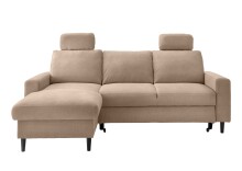 Ecksofa >Pris< Schlaffunktion, Stauraum, hellbraun - 234x88x147 (BxHxT)