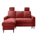Ecksofa >Pris< Schlaffunktion, Stauraum, rot -...