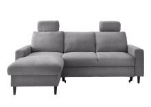 Ecksofa >Pris< Schlaffunktion, Stauraum, dunkelgrau - 234x88x147 (BxHxT)