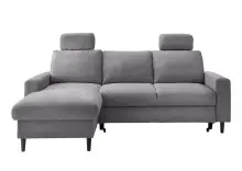 Ecksofa >Pris< Schlaffunktion, Stauraum, dunkelgrau...