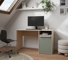 Schreibtisch >CAPAIA< in Riva Eicha Dekor / Salbei...