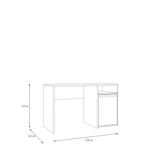 Schreibtisch >CAPAIA< in Riva Eicha Dekor / Salbei - 123,6x75,5x52,7cm (BxHxT)