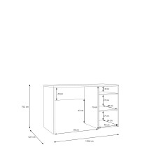 Schreibtisch >CAPAIA< in Riva Eicha Dekor / Salbei - 123,6x75,5x52,7cm (BxHxT)