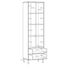 Regal >MILLES< in Sandfarbig - 58,9x201,6x41,5cm (BxHxT)