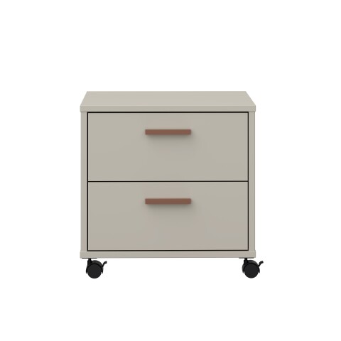 Nachtkommode >MILLES < in Sandfarbig - 48,9x48x41,5cm (BxHxT)