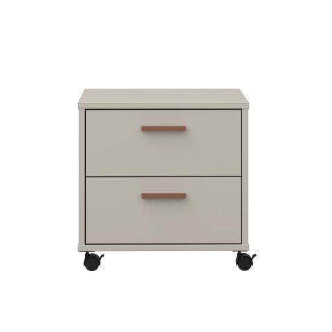 Nachtkommode >MILLES < in Sandfarbig - 48,9x48x41,5cm (BxHxT)