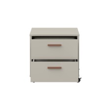 Nachtkommode >MILLES < in Sandfarbig - 48,9x48x41,5cm (BxHxT)