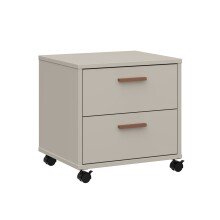 Nachtkommode >MILLES < in Sandfarbig - 48,9x48x41,5cm (BxHxT)