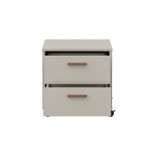 Nachtkommode >MILLES < in Sandfarbig - 48,9x48x41,5cm (BxHxT)