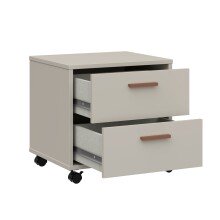 Nachtkommode >MILLES < in Sandfarbig - 48,9x48x41,5cm (BxHxT)