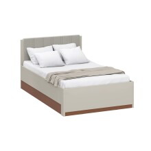 Bettgestell >MILLES < Lift-Lattenrost, Sandfarbig - 125,2x90,7x205,2cm (BxHxT)