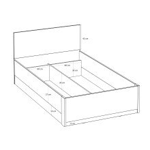 Bettgestell >MILLES < Lift-Lattenrost, Sandfarbig - 125,2x90,7x205,2cm (BxHxT)