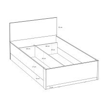 Bettgestell >MILLES < Lift-Lattenrost, Sandfarbig - 125,2x90,7x205,2cm (BxHxT)