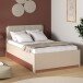 Bettgestell >MILLES < Lift-Lattenrost, Sandfarbig - 125,2x90,7x205,2cm (BxHxT)