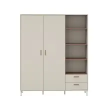 Drehtürenschrank >MILLES < in Sandfarbig /...