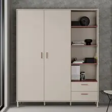 Drehtürenschrank >MILLES < in Sandfarbig /...