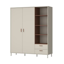 Drehtürenschrank >MILLES < in Sandfarbig / Terrakotta - 168,4x201,6x52,9 (BxHxT)