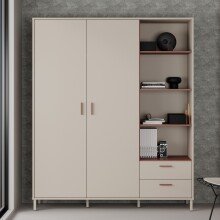 Drehtürenschrank >MILLES < in Sandfarbig /...