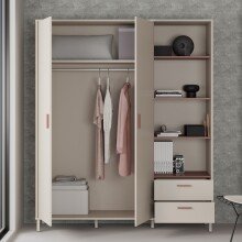 Drehtürenschrank >MILLES < in Sandfarbig / Terrakotta - 168,4x201,6x52,9 (BxHxT)