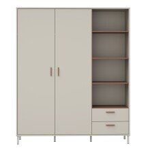 Drehtürenschrank >MILLES < in Sandfarbig / Terrakotta - 168,4x201,6x52,9 (BxHxT)
