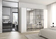 Drehtürenschrank >Acero< in alpinweiß / Spiegel - 271x210x54 (BxHxT)