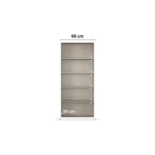Drehtürenschrank >Acero< in Spiegel / alpinweiß - 91x210x41 (BxHxT)