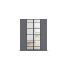 Drehtürenschrank >Acero< in grau metallic / Spiegel - 181x210x54 (BxHxT)