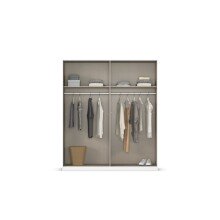 Drehtürenschrank >Acero< in grau metallic / Spiegel - 181x210x54 (BxHxT)