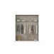 Drehtürenschrank >Acero< in grau metallic / Spiegel - 181x210x54 (BxHxT)