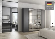 Drehtürenschrank >Acero< in grau metallic /...